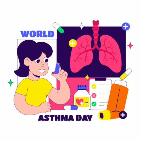 10 World Asthma Day Illustration cover image.
