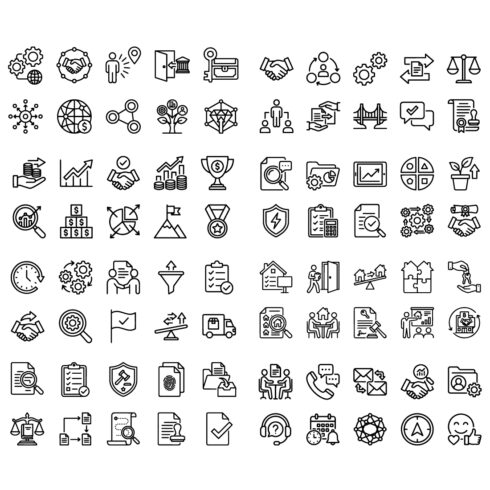 Business & Finance Line Icons Set – Icônes Outline Corporate, Finance & Management cover image.