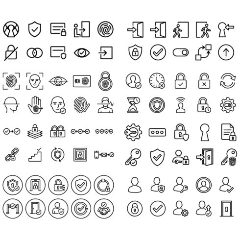 80 Security & Authentication Line Icons Set – Access Control, Privacy & Protection Outline Icons cover image.
