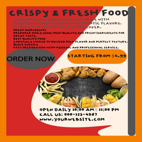 Delicious Food Menu Template cover image.