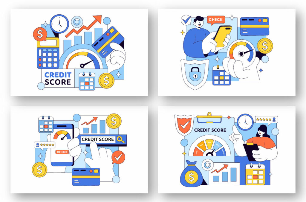 10 Credit Score Vector Illustration - MasterBundles