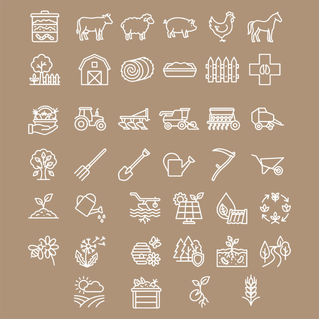 40 Farm & Agriculture Line Icons – Farming, Livestock & Eco Outline ...