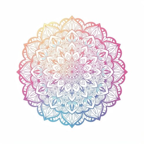 Vibrant Gradient Mandala Pattern on White Background – Modern Isolated Vector Design cover image.