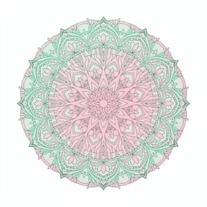 Round Green Gradient Boho Mandala on White Background – Elegant Isolated Vector Design cover image.