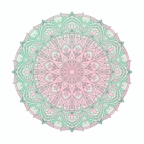 Round Green Gradient Boho Mandala on White Background – Elegant Isolated Vector Design cover image.