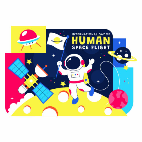 10 Human Space Flight Day Illustration cover image.