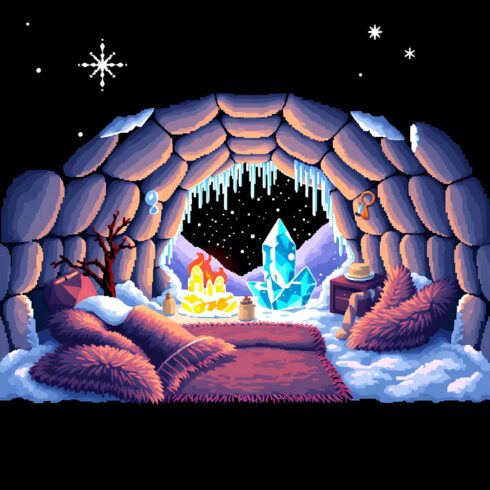 Pixel Cultural & Arctic Homes Bundle – Igloos with Polar Bears & Indian Haveli Houses | High-Detail Pixel Architecture PNGs cover image.