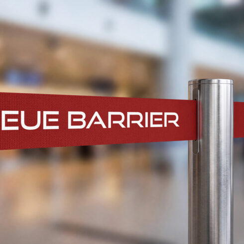 Queue Barrier Branding Mockup cover image.