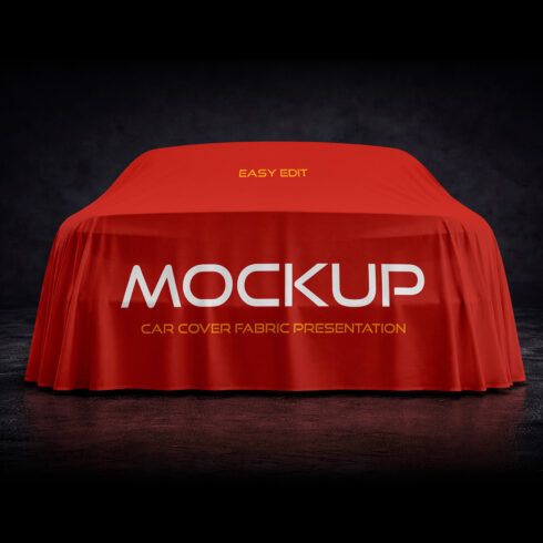 Car Cover Fabric Presentation Mockup Set cover image.