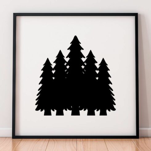 Pine Tree Silhouette SVG cover image.