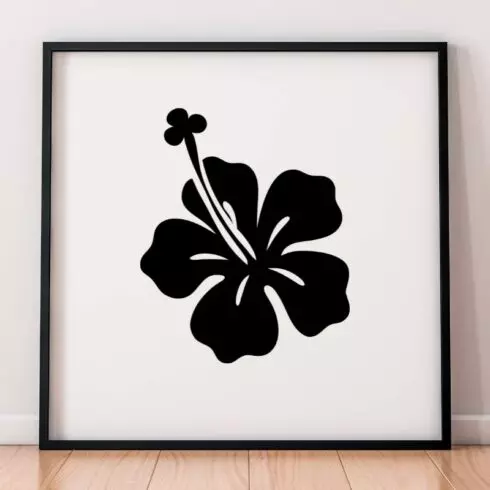 Hibiscus Flower Silhouette SVG cover image.