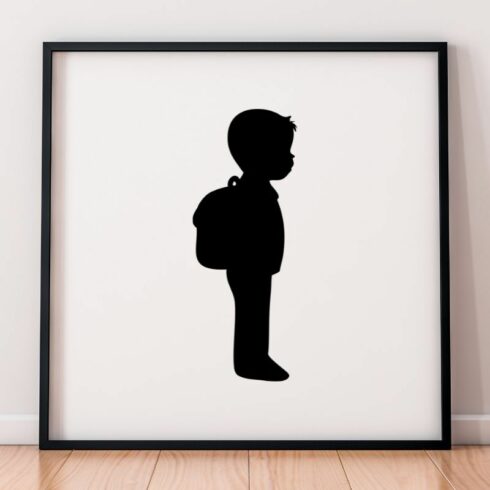 Kids with Backpacks Silhouette SVG cover image.
