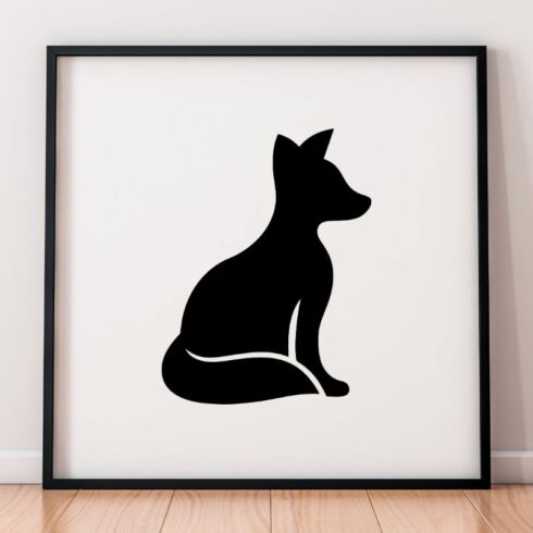 Fox Sitting Silhouette SVG cover image.