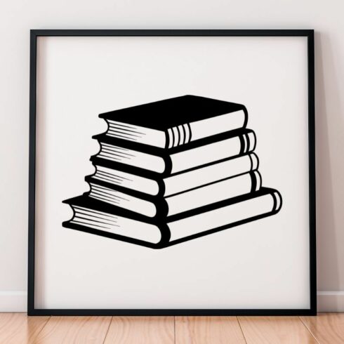 Book Stacks Silhouette SVG cover image.