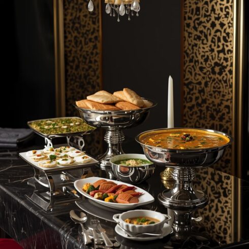 AI Generated 14 ImagesCalm Pre-Dawn Ramadan Sehri Food Arrangement with Dates and Warm Tea cover image.
