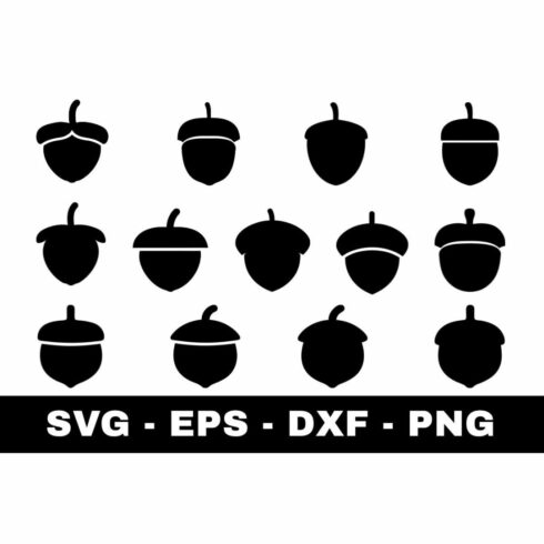 Acorns Silhouette SVG cover image.