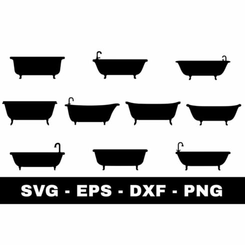 Bathtub Silhouette SVG cover image.