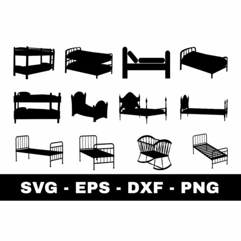 Bed Silhouette SVG cover image.