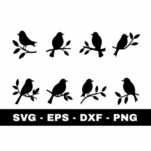Bird on Branch Silhouette SVG cover image.