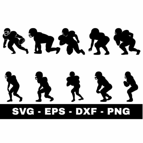 American Football Players Silhouette SVG cover image.