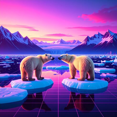 Melting Arctic Ice and Polar Bear Survival – Climate Change Wildlife Concept Bundle (30 High-Quality Images) cover image.
