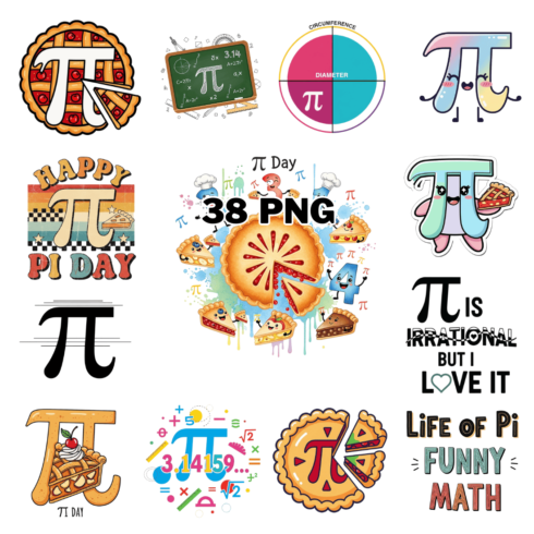 Symbol Of Mathematics Pi Day Sublimation Clipart Bundle cover image.