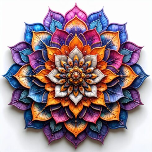 Elegant Nature-Inspired Mandala Collection on White Background – High-Definition Vibrant Abstract Art Bundle (30 Images) cover image.