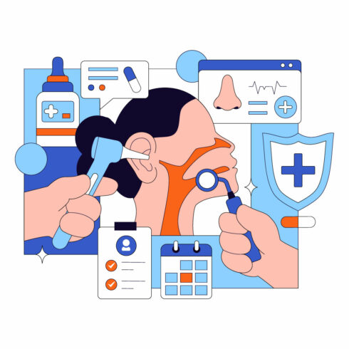 10 Otorhinolaryngologist Vector Illustration cover image.