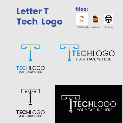 Letter T tech Logo Design cover image.