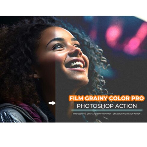Film Grainy Color Pro Photoshop Action cover image.