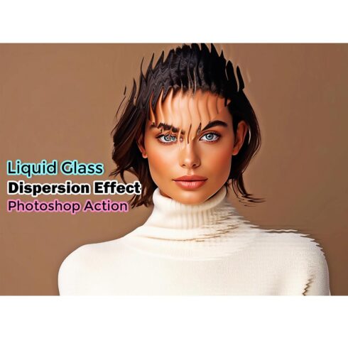 Liquid Glass Dispersion Effect Photoshop Action cover image.