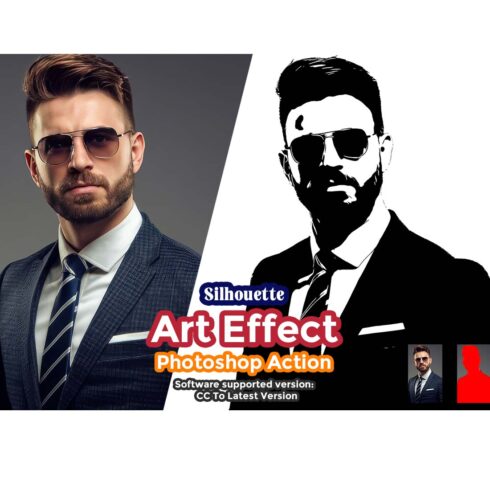 Silhouette Art Effect Photoshop Action cover image.