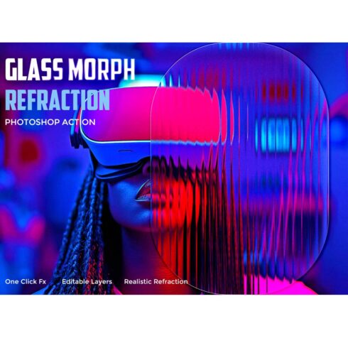 GLASS MORPH REFRACTION PHOTOSHOP ACTION cover image.