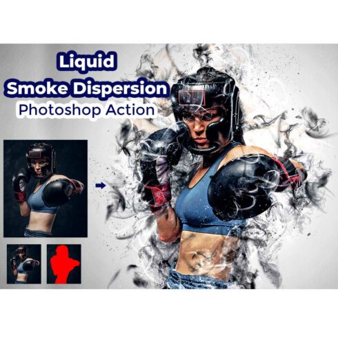Liquid Smoke Dispersion Photoshop Action cover image.