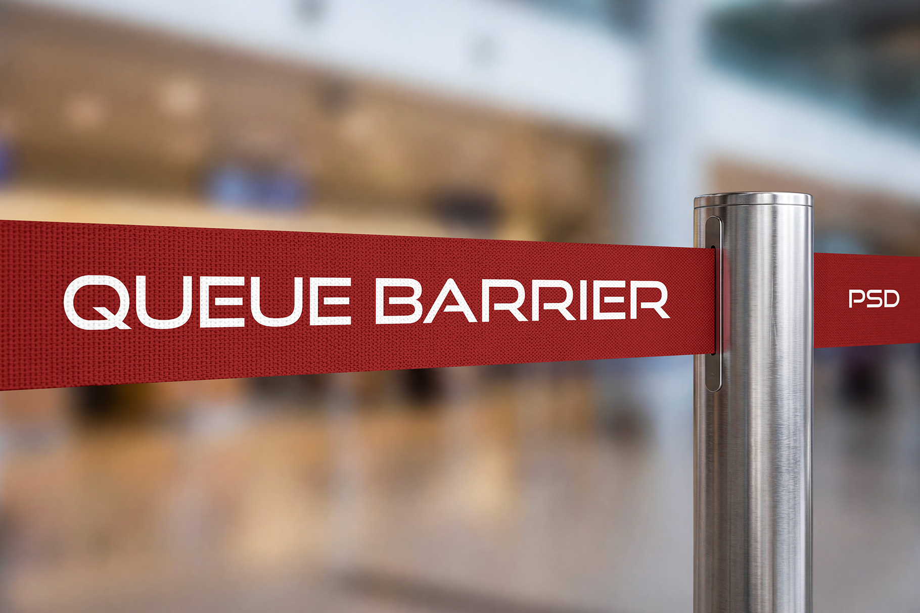 Queue Barrier Branding Mockup - MasterBundles
