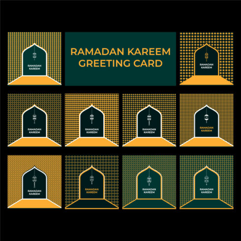 Ramadan Kareem Greeting with Islamic Arch Social Media and Lantern Design cover image.