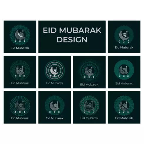 Eid Mubarak Greeting Card and Social Media Design cover image.