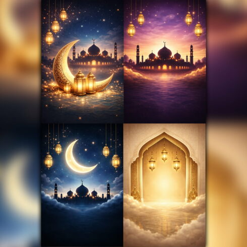 Ramadan Mubarak 4 background AI-generated cover image.