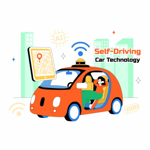 10 Self Driving Car Technology Illustration cover image.