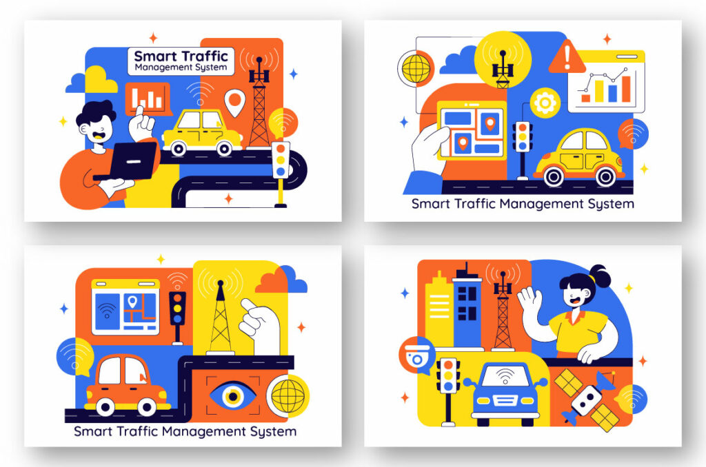 10 Smart Traffic Management System Illustration - MasterBundles