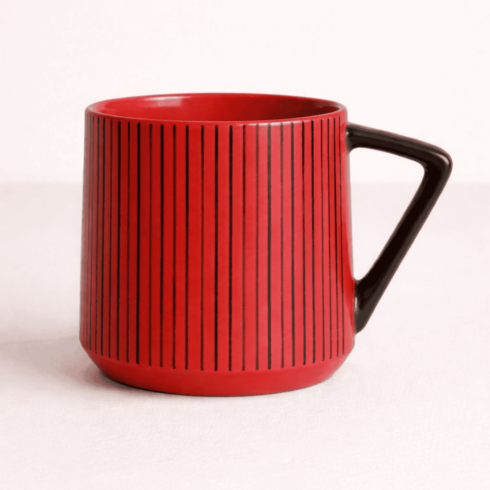 Coffee Tea Mug Mockup Duo Red and Chocolate Brown, Modern Kitchen Mug Set cover image.