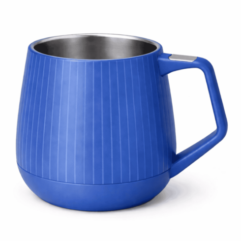 Blue & Off-White Coffee Tea Mug Mockup Pair with Lining Design cover image.