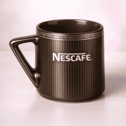 Nescafe Style Coffee & Tea Mug Mockup Pair – Chocolate Brown & Gold cover image.