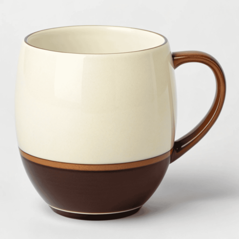 Elegant Two Mug Mockup Set in Offwhite and Brown cover image.