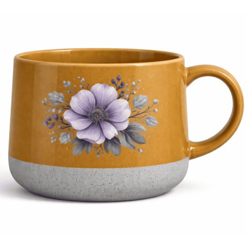 Branding Mug Mockup Bundle – Mustard Yellow Grey and Pink Grey Mugs containing floral design cover image.