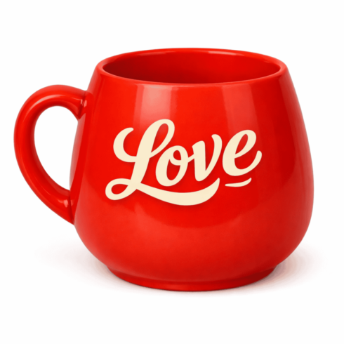 Love Typography Red & Mehroon Mug Mockup Duo cover image.