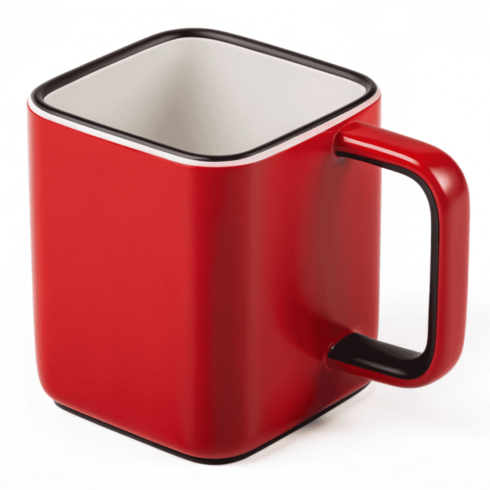 Modern Red, Black & Cream Coffee & Tea Mug Mockup Duo cover image.