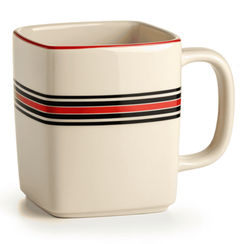 "Chic Duo: Black and Red Lined Coffee Mug Mockup Duo" cover image.