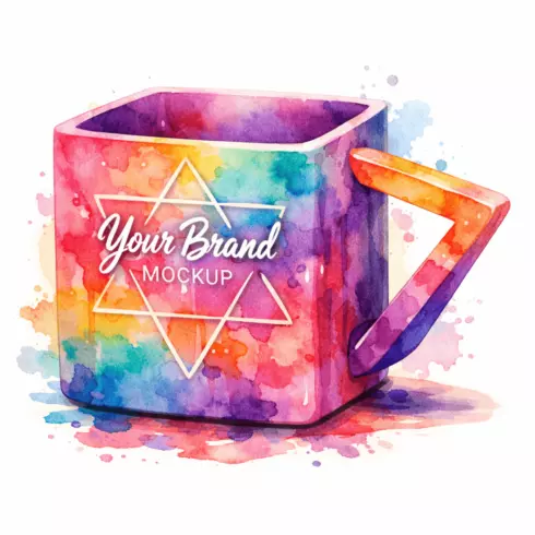Vibrant Spectrum Square Coffee Mug Branding Duo cover image.