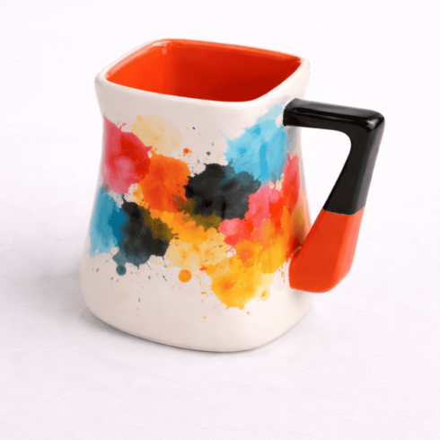 Modern Watercolor Art Coffee Mug Mockup Pair – Vibrant Color Mix cover image.